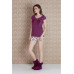 Женская хлопковая пижама с шортами 17021-eggplant "Pingua Shorts", Hays